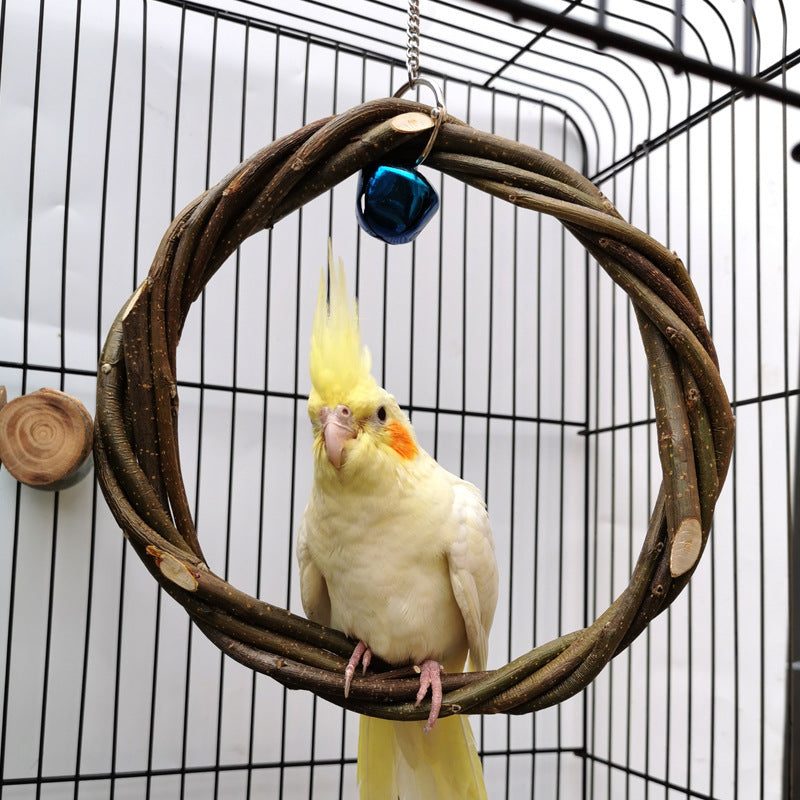 Bird Rattan Ring Chewing Toy Bird Cage