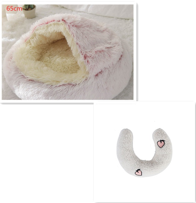 Pet Winter Round Plush Warm Bed