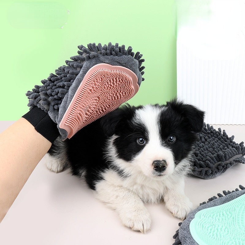 Pet Bathing 2-in-1 Grooming Glove Brush