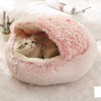Pet Winter Round Plush Warm Bed