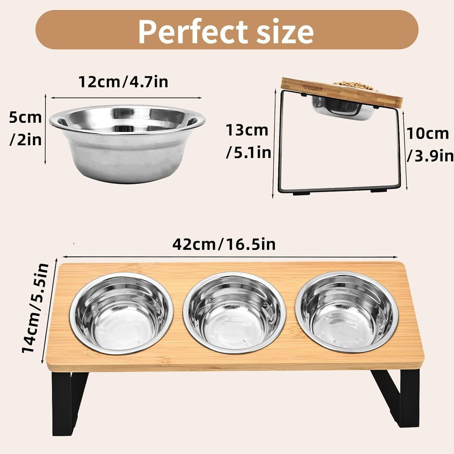 Rack Iron Wood Combined With Pet Feeding Bowl Rack