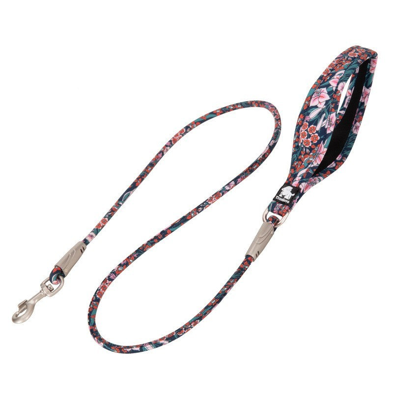 Outdoor Pet Dog Floral Round Hand Holding Leash