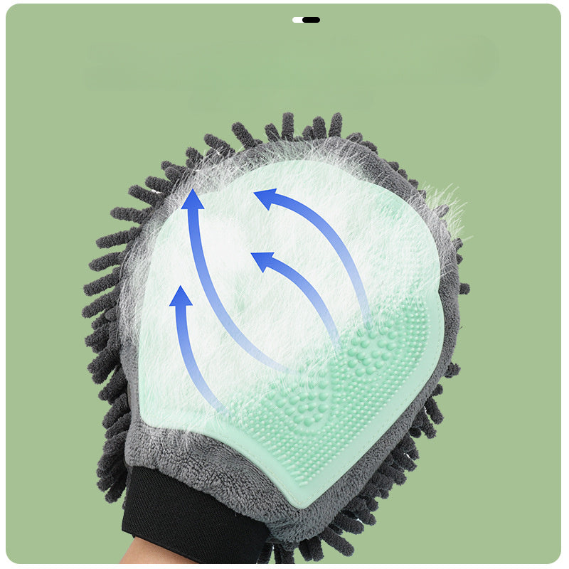 Pet Bathing 2-in-1 Grooming Glove Brush