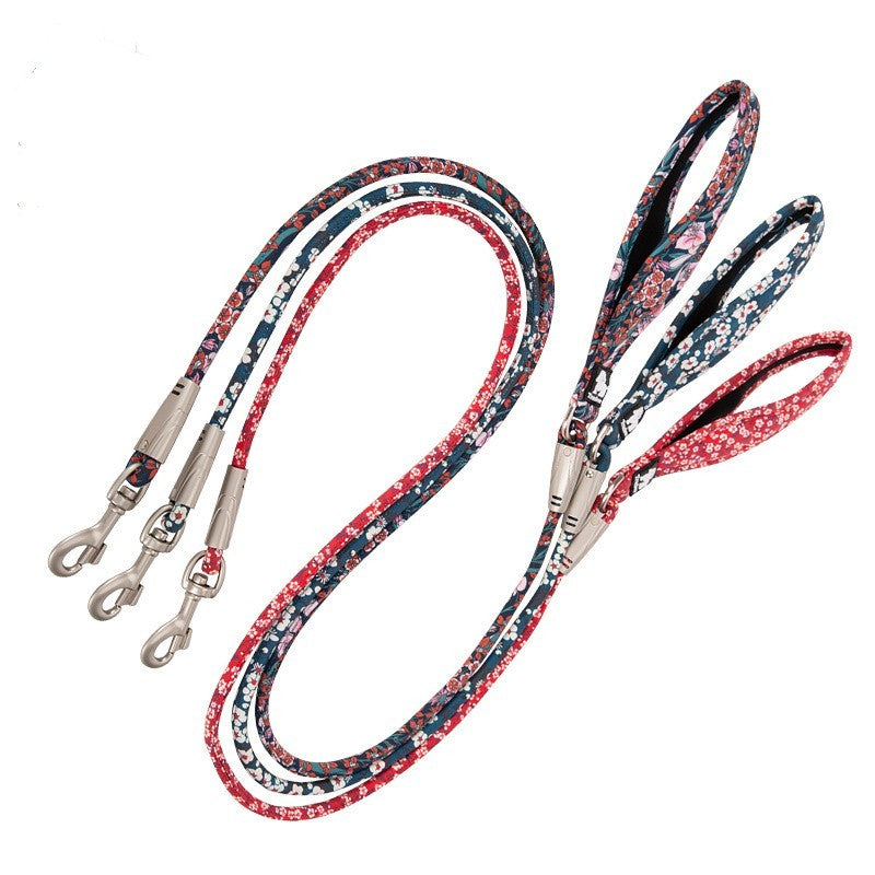 Outdoor Pet Dog Floral Round Hand Holding Leash
