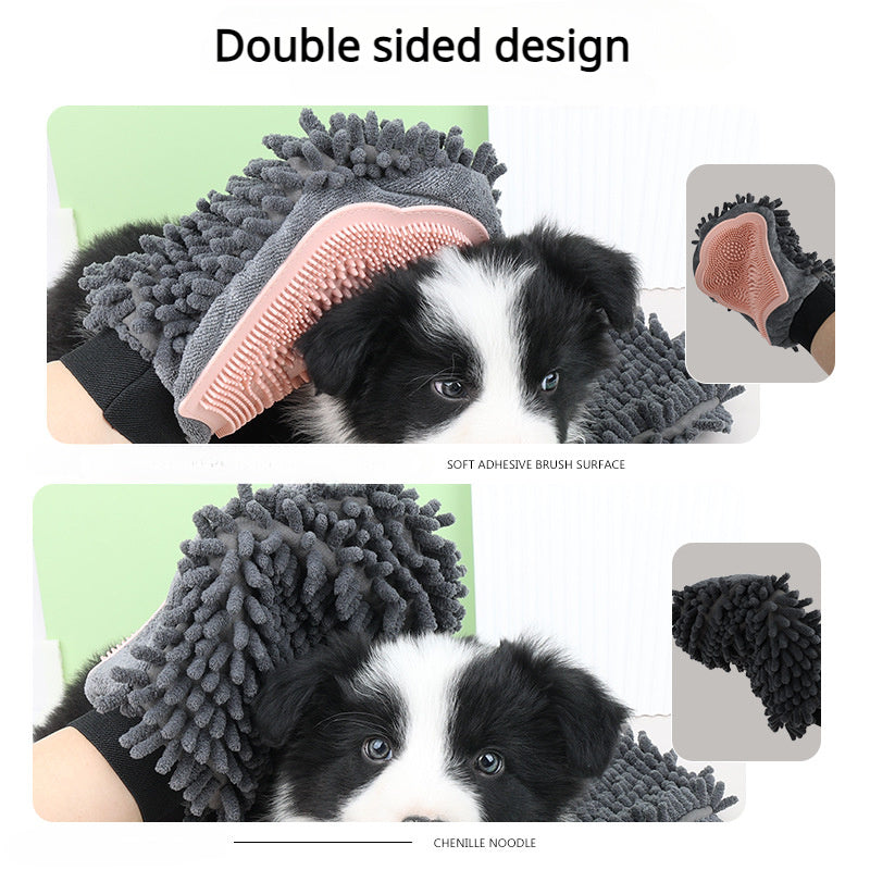 Pet Bathing 2-in-1 Grooming Glove Brush