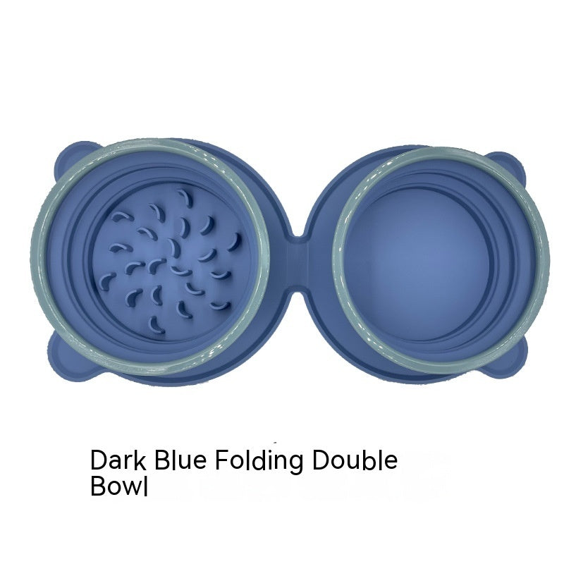 Portable Silicone Double Pet Food Bowls