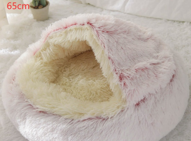 Pet Winter Round Plush Warm Bed
