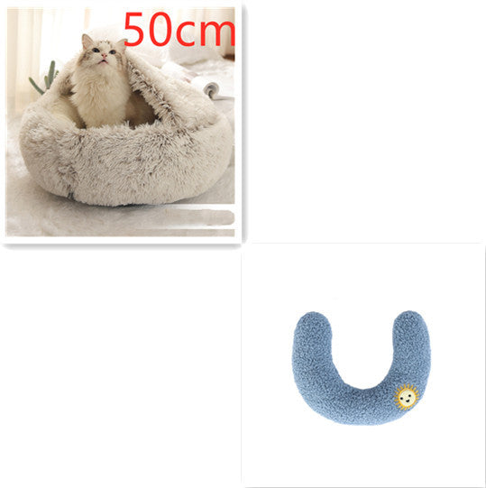 Pet Winter Round Plush Warm Bed
