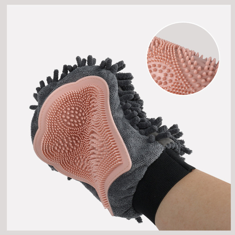 Pet Bathing 2-in-1 Grooming Glove Brush