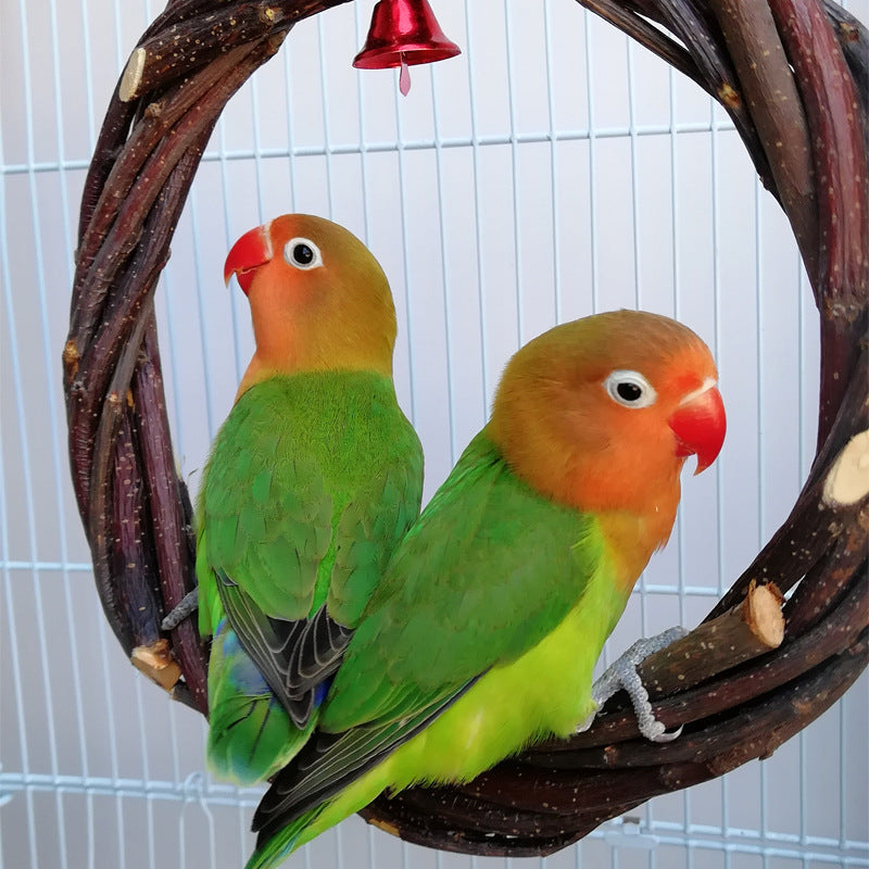 Bird Rattan Ring Chewing Toy Bird Cage