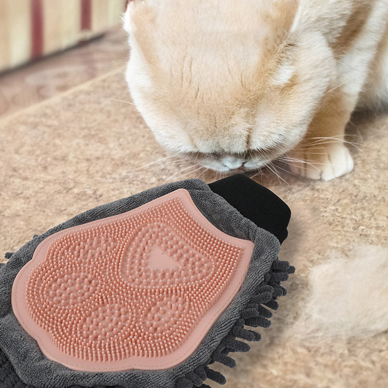 Pet Bathing 2-in-1 Grooming Glove Brush