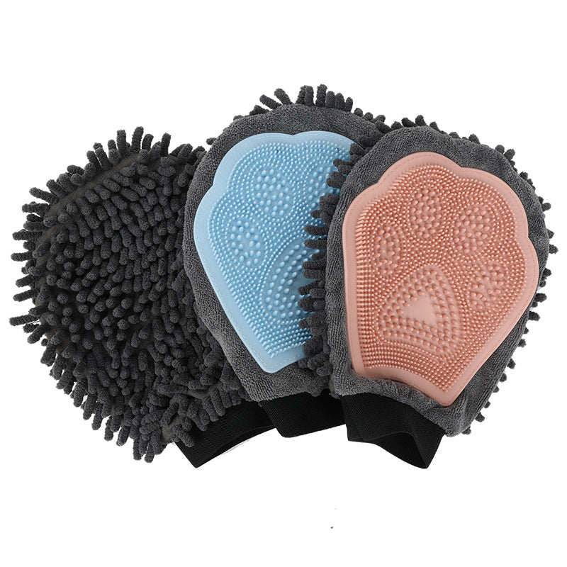 Pet Bathing 2-in-1 Grooming Glove Brush